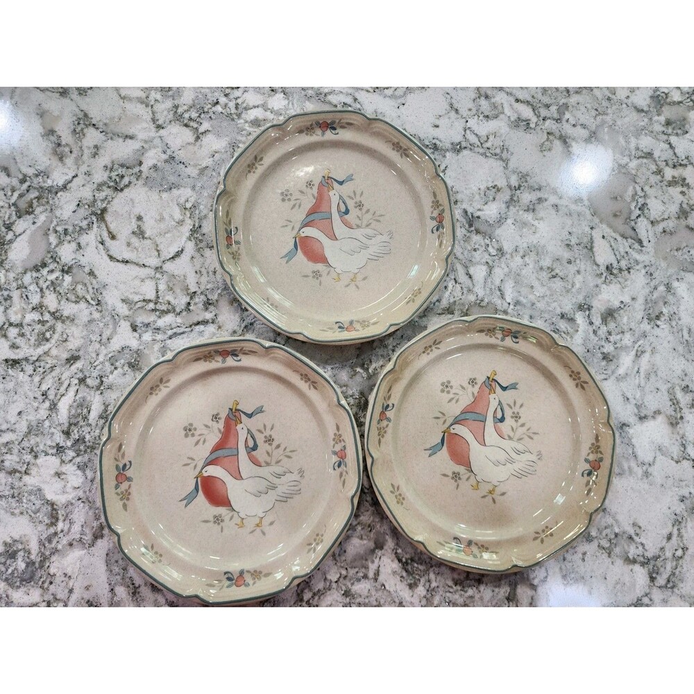International Tableworks Marmalade Goose Stoneware Salad Plates - Set of 3
